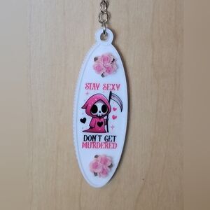 💀NEW 💀 Pink Grim Reaper Keychain